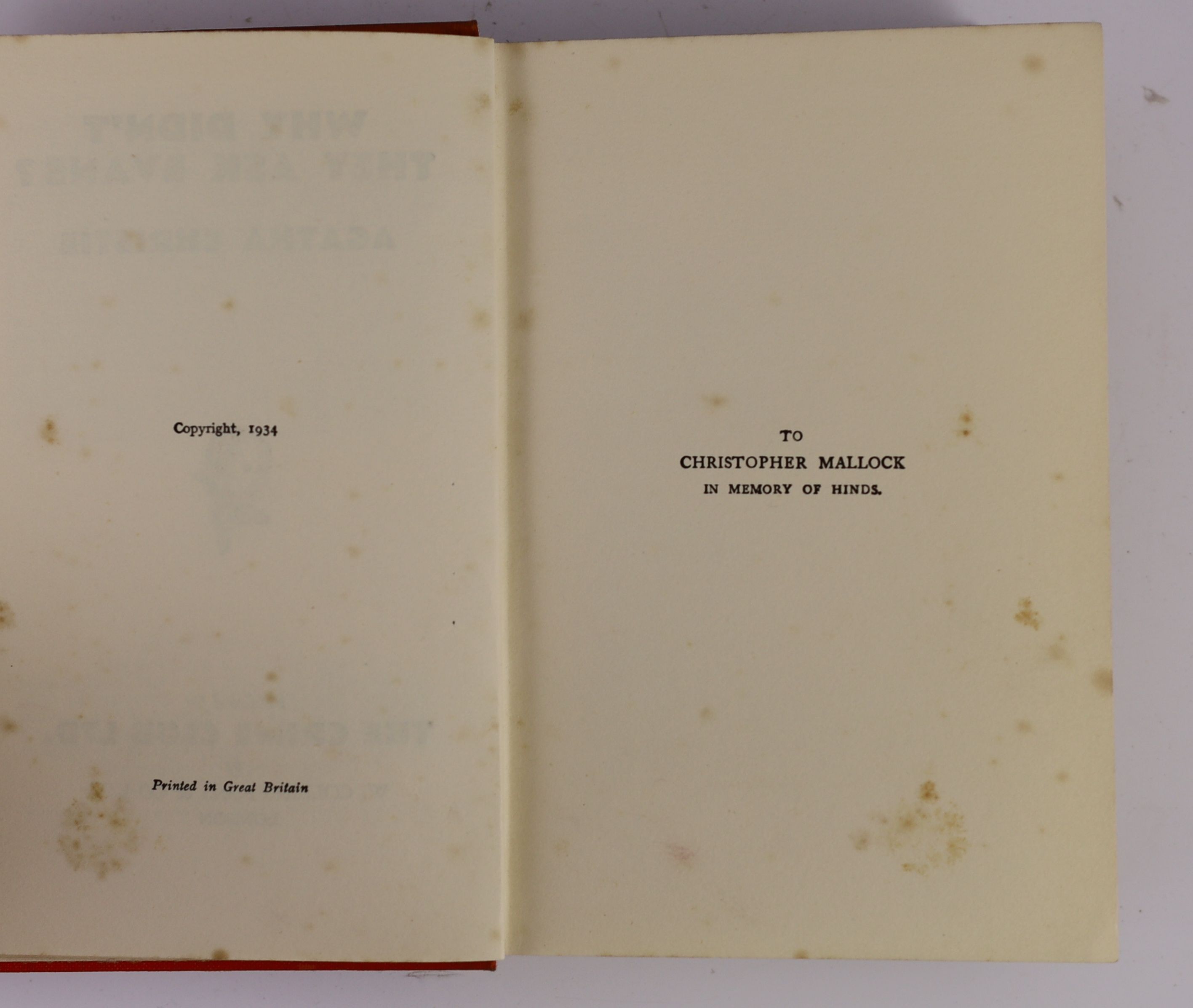 Christie, Agatha - Why Didn't They Ask Evans?, 1st edition